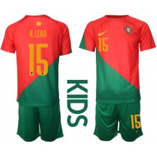 Portugal Rafael Leao #15 Hemmaställ Barn VM 2022 Korta ärmar (+ Korta byxor)